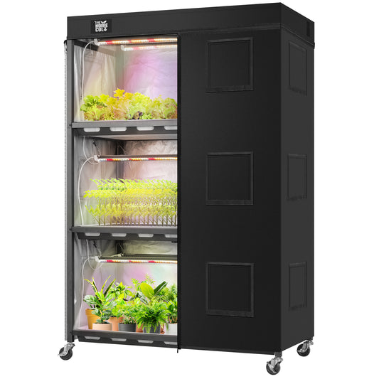 Indoor 3-Tier Greenhouse with Full Spectrum LED Light