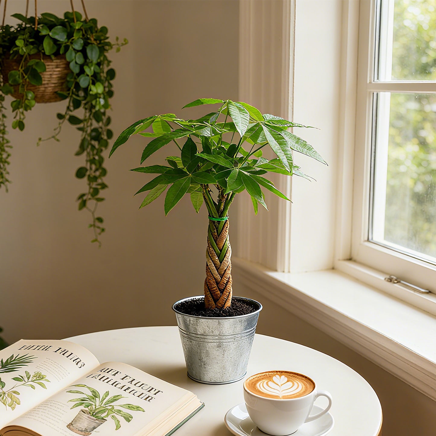 Money Tree Braided Trunk Houseplant with Lush Green Leaves