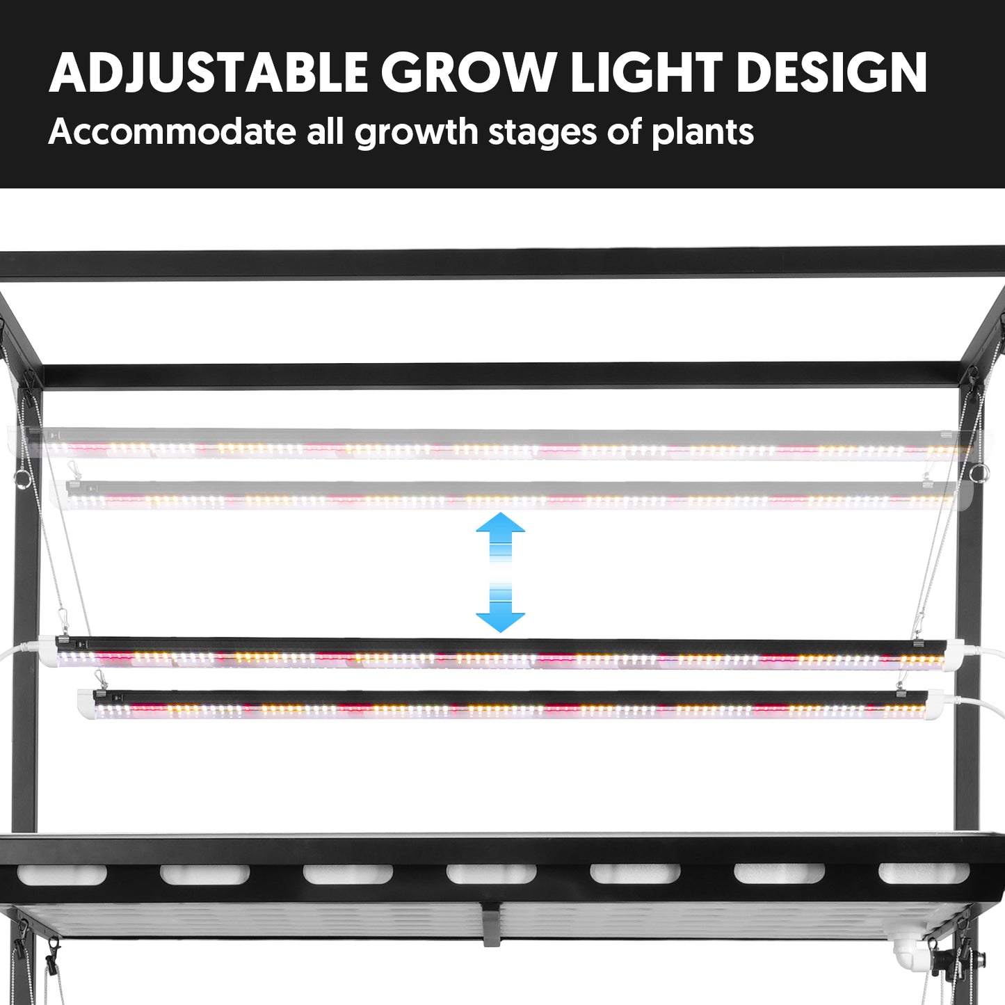Indoor 3-Tier Greenhouse with Full Spectrum LED Light