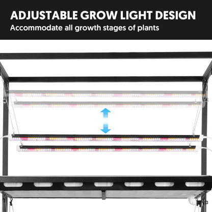 Indoor 3-Tier Greenhouse with Full Spectrum LED Light
