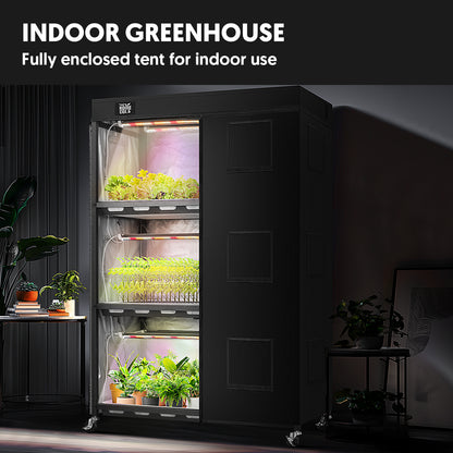 Indoor 3-Tier Greenhouse with Full Spectrum LED Light