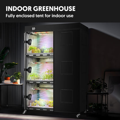 Hydroponic 3-Tier Plant Stand with LED Light & Tent Indoor