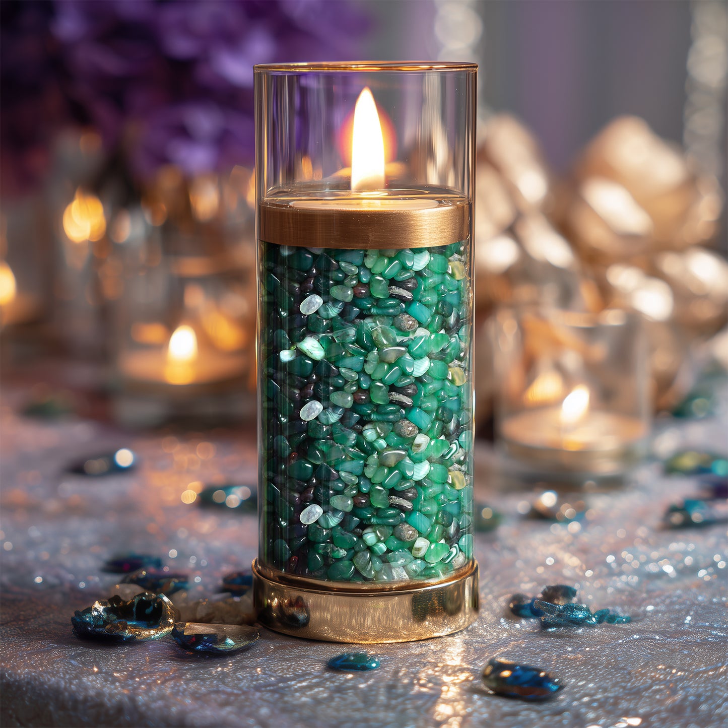 Green Crystal Pebbles, Polished River Rocks Decorative Rocks, 5mm-8mm