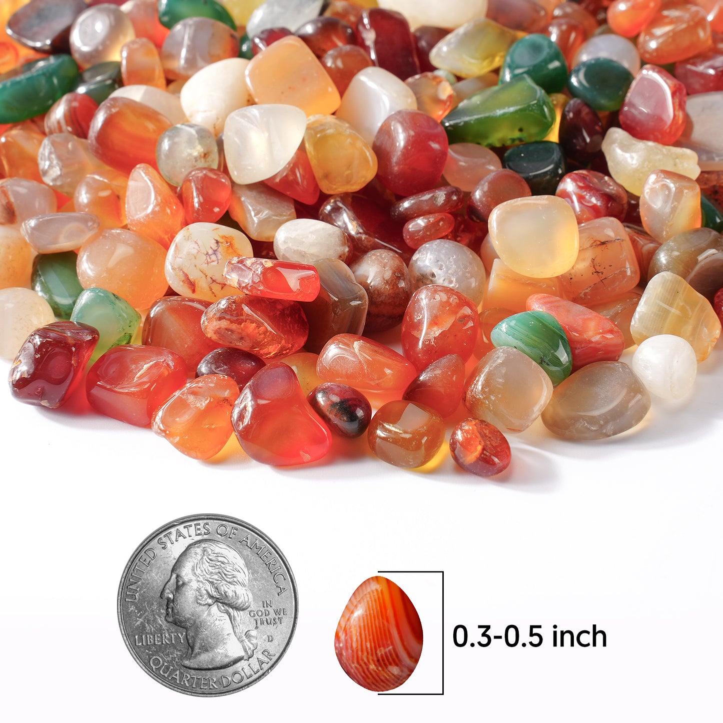Mixed Crystal Pebbles, Polished River Rocks Decorative Rocks, 8mm-10mm