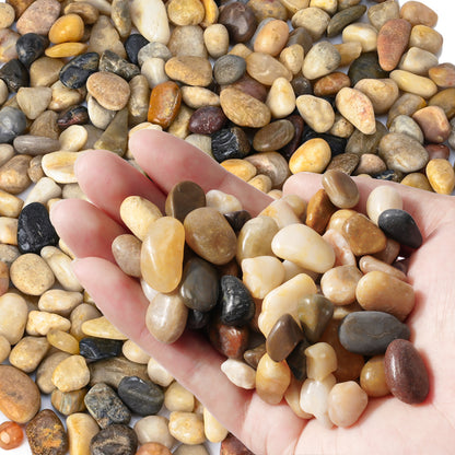 Mixed Pebbles, Polished River Rocks Small Gravel Stones, 8mm-12mm