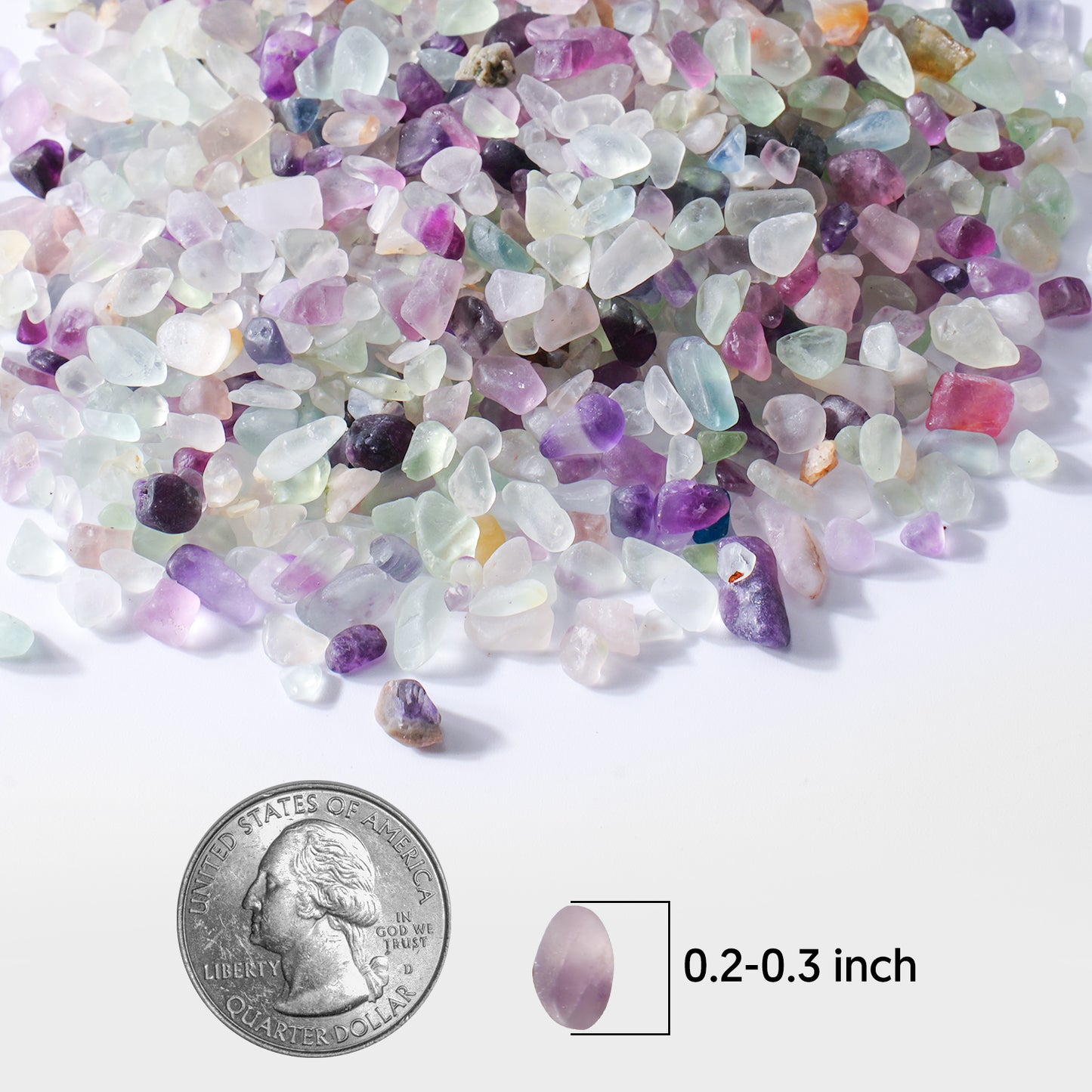 Purple Crystal Pebbles, Polished River Rocks Decorative Rock, 5mm-7mm