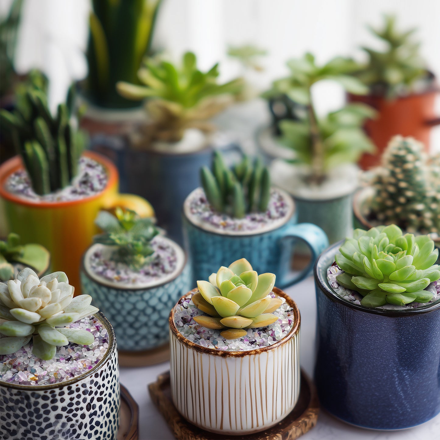 Purple Crystal Pebbles, Polished River Rocks Decorative Rock, 5mm-7mm